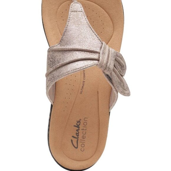 Clarks Laurieann Rae Slip-On Thong Sandals 12W NIB - Picture 3 of 9